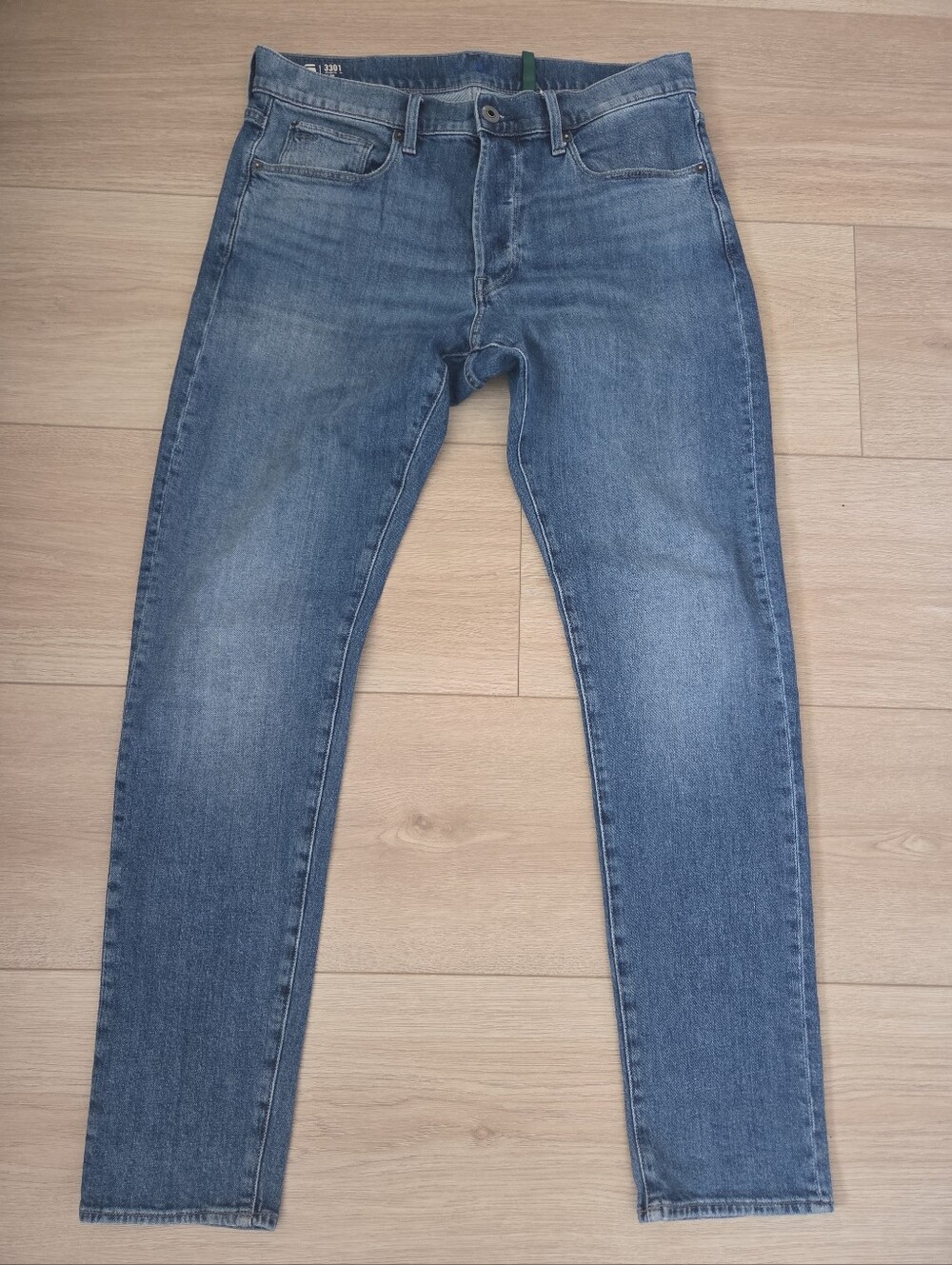 G Star Raw Jeans 32x32 Actual 35x32.5 3301 Slim Button Fly